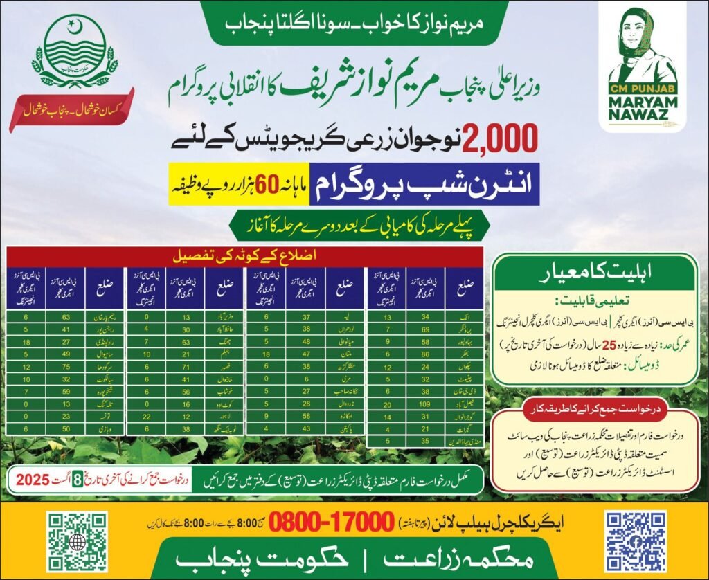 CM Punjab Internship Program 2025 for 2000 Graduates