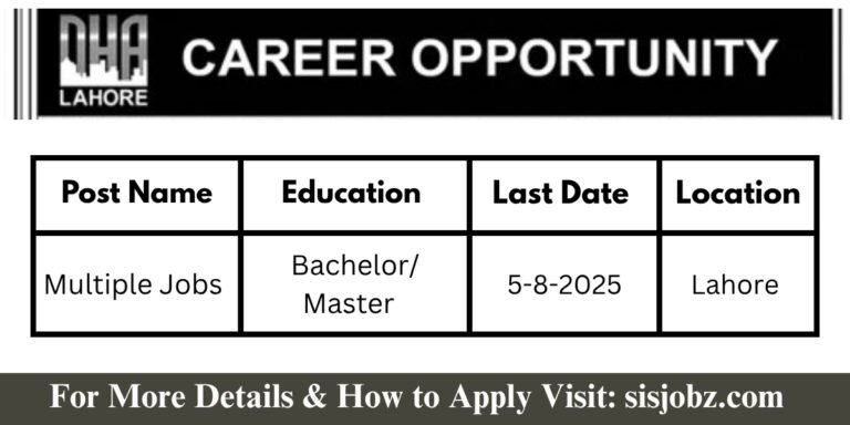 DHA Lahore Jobs 2025