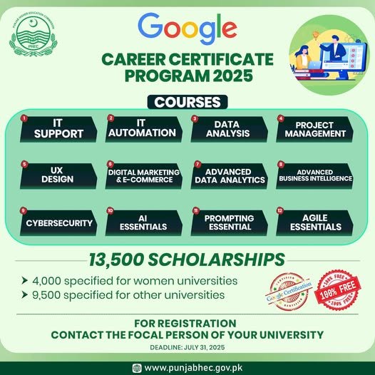 Google Career Certificates Scholarship