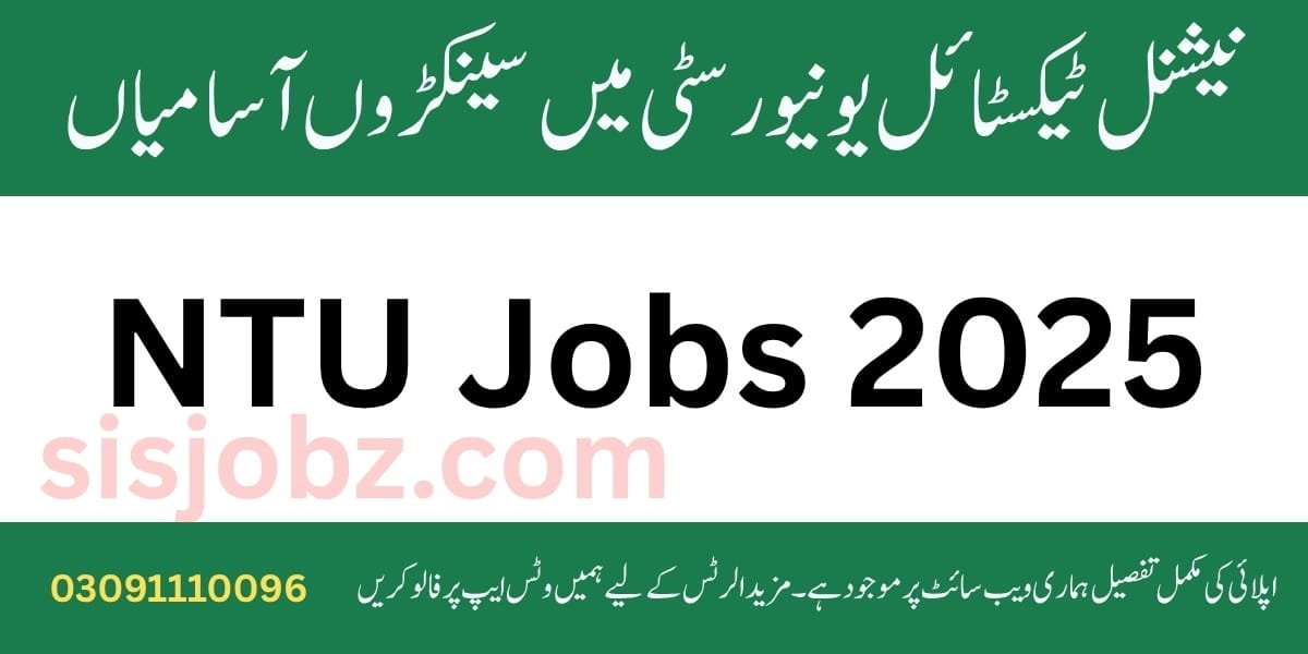 NTU Faisalabad Jobs 2025