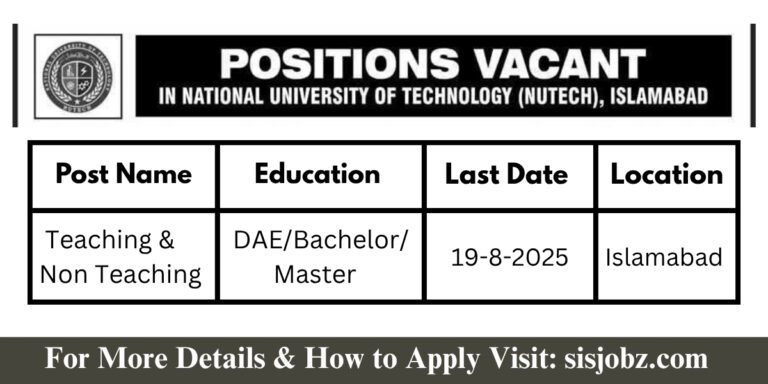 NUTECH Islamabad Jobs 2025