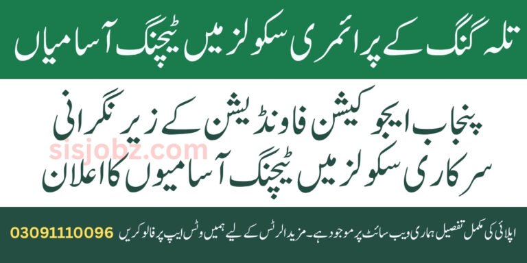 PEF School Jobs 2025 for Teachers in Talagang